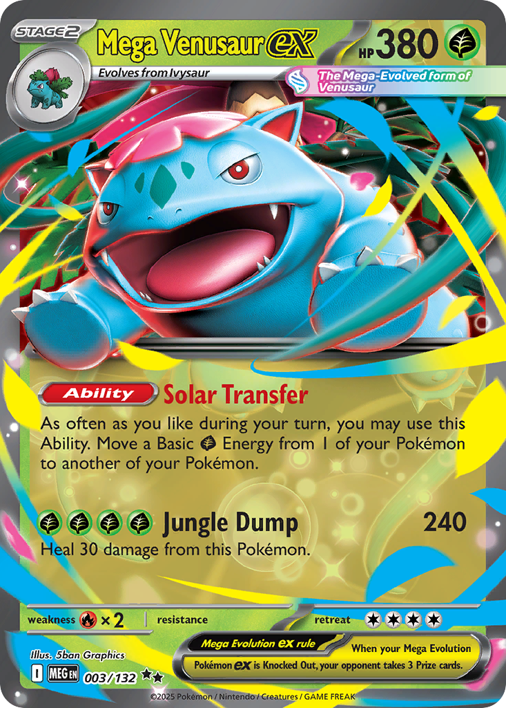 Mega Venusaur ex - Mega Evolution 003/132 (Foil) - Near Mint