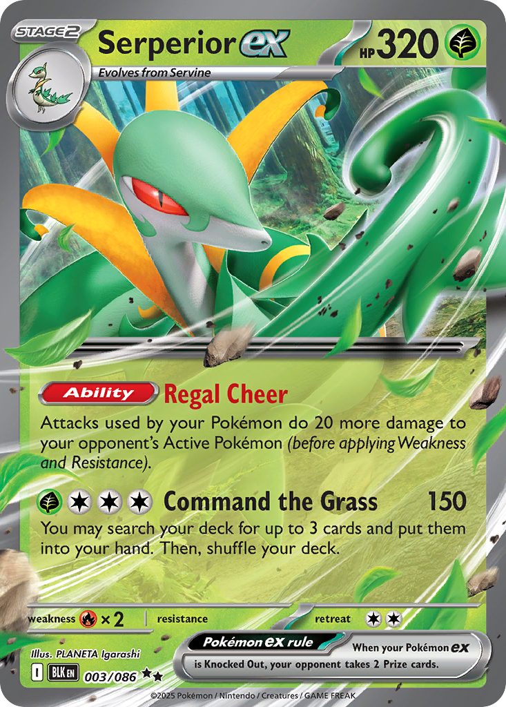 Serperior ex - Black Bolt 003/086 (Foil) - Near Mint