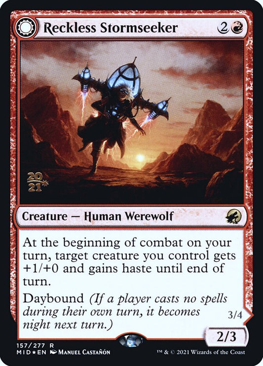 Reckless Stormseeker // Storm-Charged Slasher - PMID 157s  (Foil)