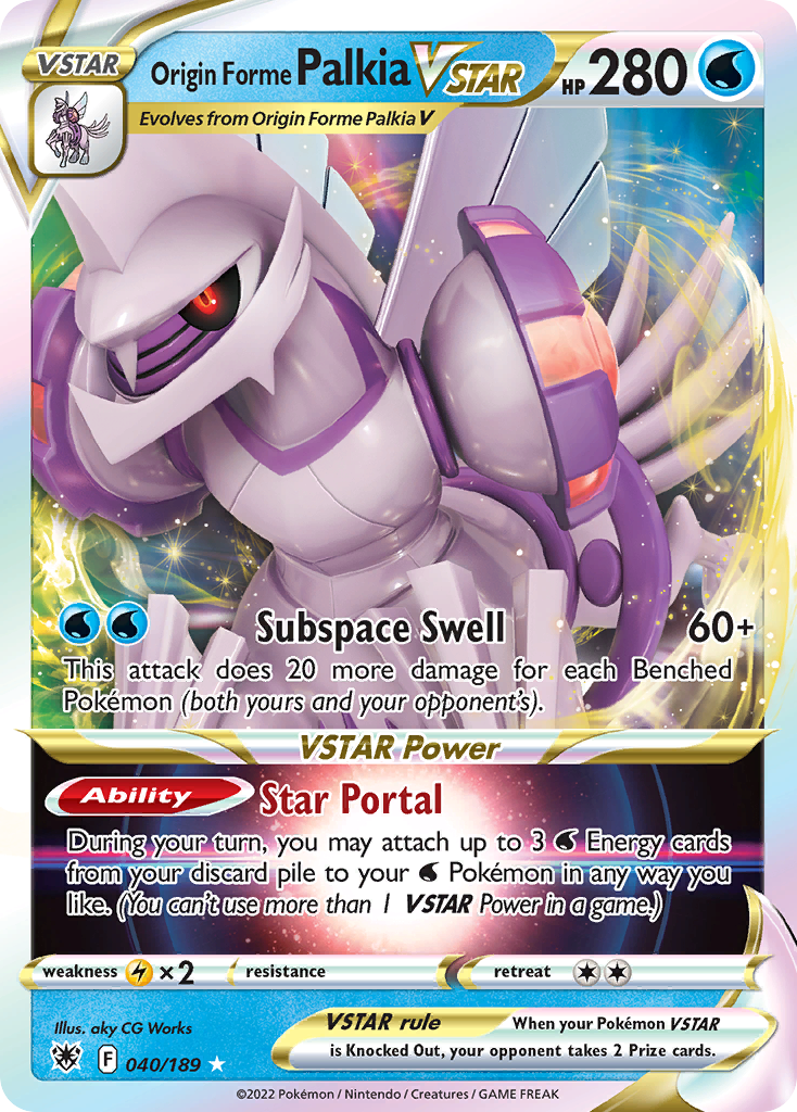 Origin Forme Palkia VSTAR - Astral Radiance 040/189 (Foil) - Moderately Played