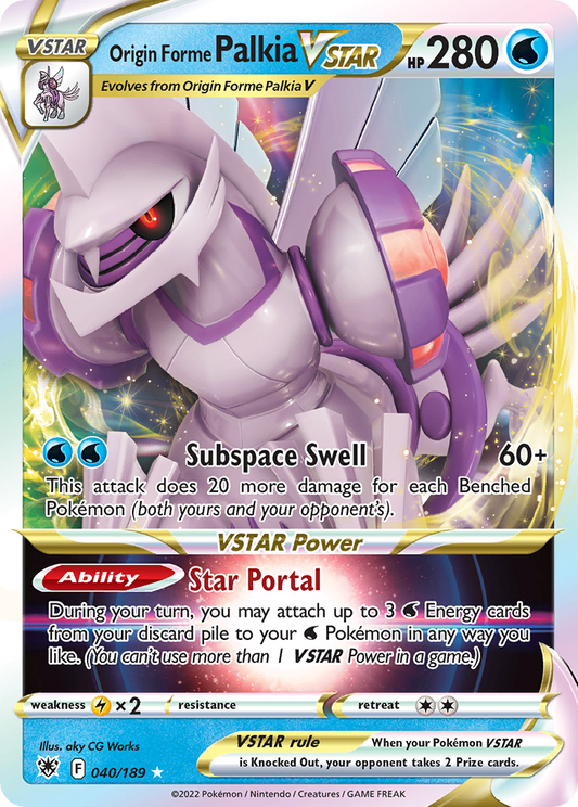 Origin Forme Palkia VSTAR - Astral Radiance 040/189 (Foil) - Moderately Played