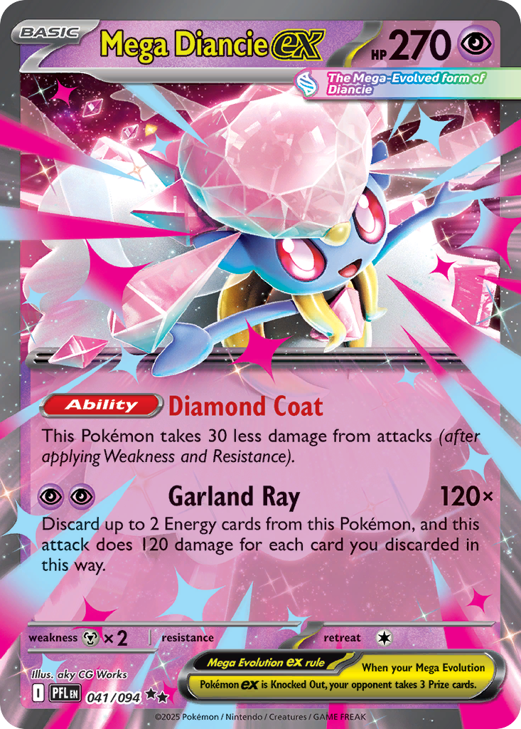 Mega Diancie ex - Phantasmal Flames 041/094 (Foil) - Near Mint