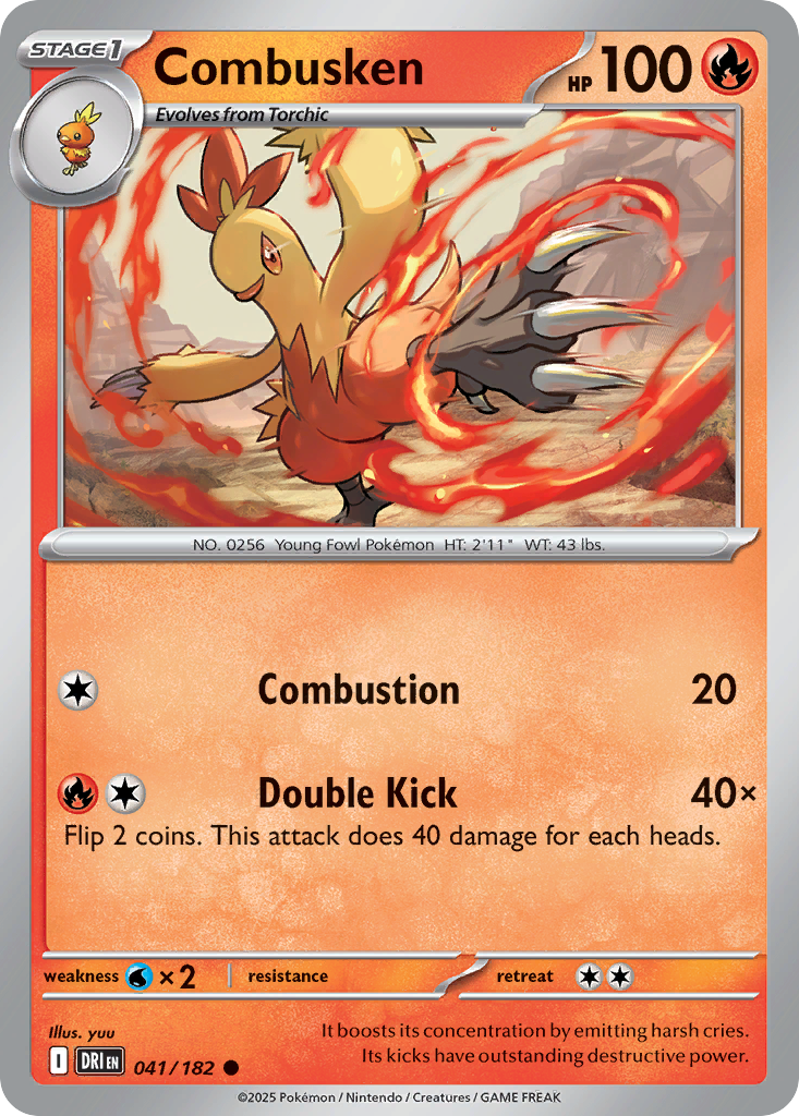 Combusken - Destined Rivals 041/182 (Foil) - Near Mint