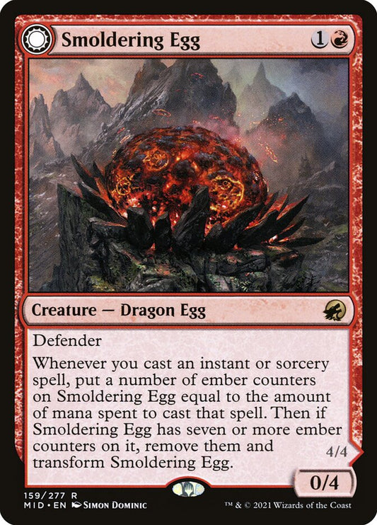 Smoldering Egg // Ashmouth Dragon - MID 159