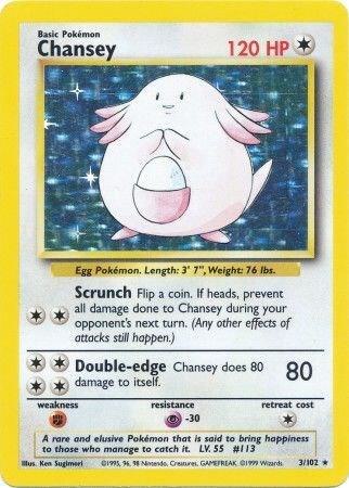 Chansey - Base Set (Unlimited) 3 (Foil) - Damaged