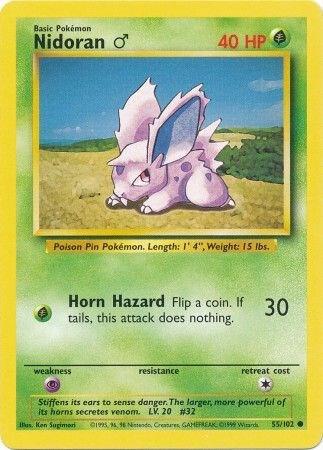 Nidoran M - Base Set 055/102 - Near Mint