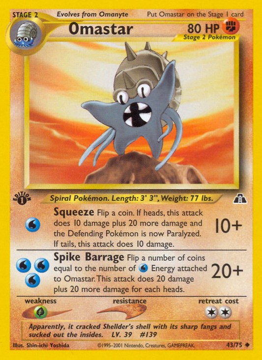 Omastar - Neo Discovery 43 - Damaged