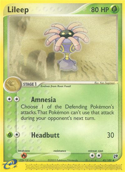 Lileep (43) - EX Sandstorm 43 - Near Mint