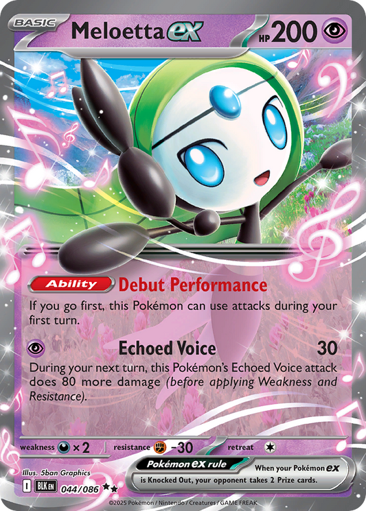Meloetta ex - Black Bolt 044/086 (Foil) - Near Mint