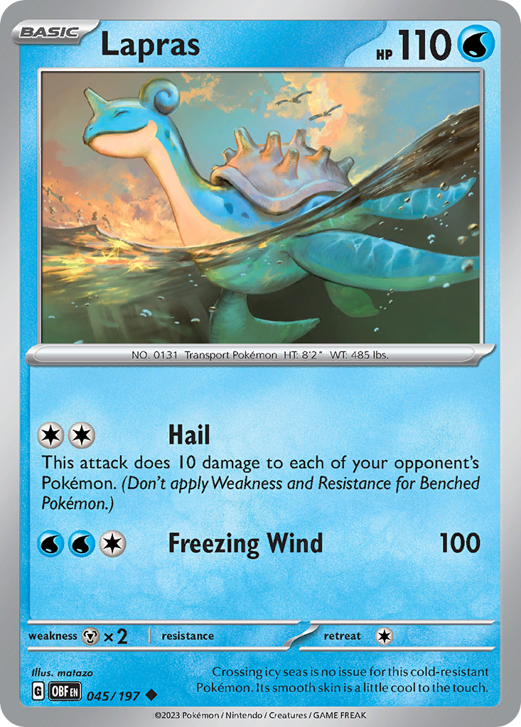 Lapras - Obsidian Flames 045/197 - Near Mint