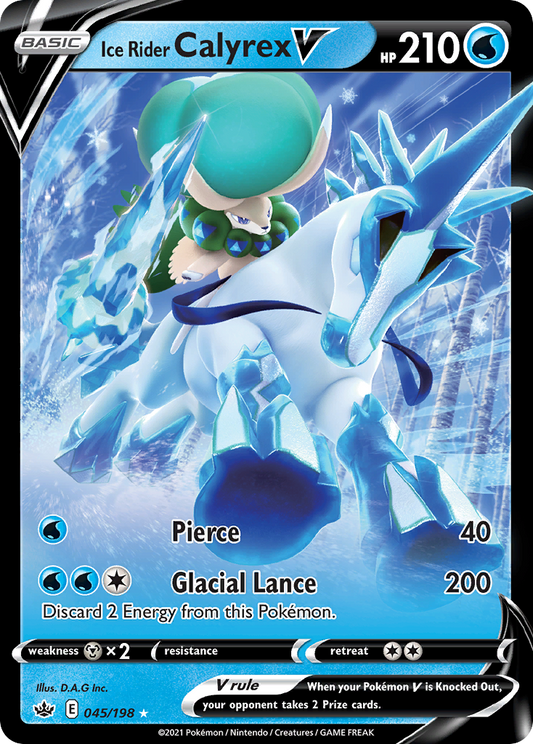 Ice Rider Calyrex V - Chilling Reign 045/198  (Foil) - Damaged - Ungraded