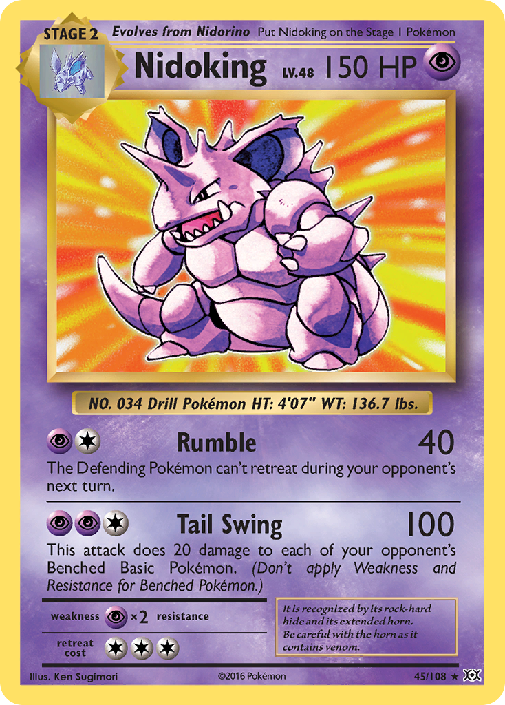 Nidoking - Evolutions 45/108  (Foil) - Near Mint - Ungraded