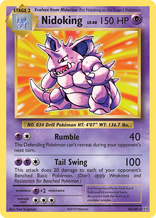 Nidoking - Evolutions 45/108  (Foil) - Near Mint - Ungraded