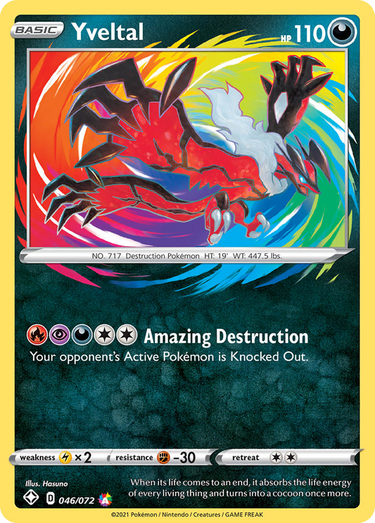 Yveltal - Shining Fates 046/072  (Foil) - Near Mint - Ungraded