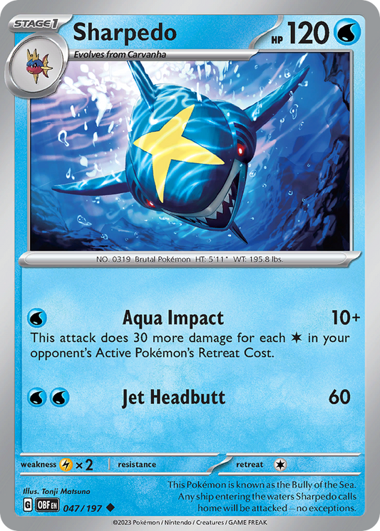 Sharpedo - Obsidian Flames 047/197 (Foil) - Near Mint