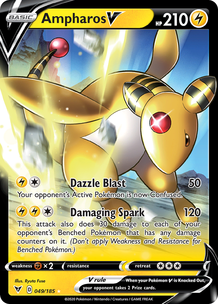 Ampharos V - Vivid Voltage 049/185 (Foil) - Near Mint