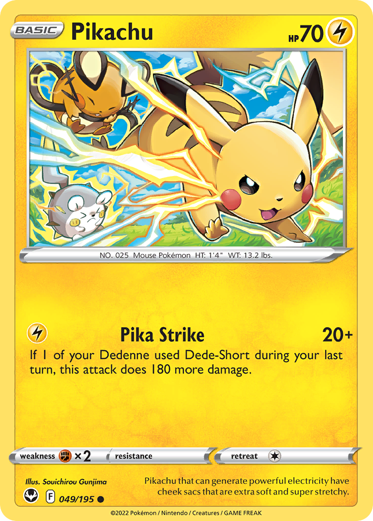 Pikachu - Silver Tempest 049/195 - Near Mint