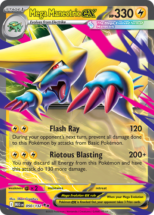 Mega Manectric ex - Mega Evolution 050/132 (Foil) - Near Mint