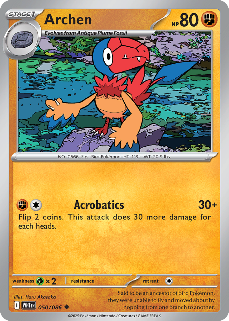 Archen (Poke Ball Pattern) - White Flare 050/086 (Foil) - Near Mint