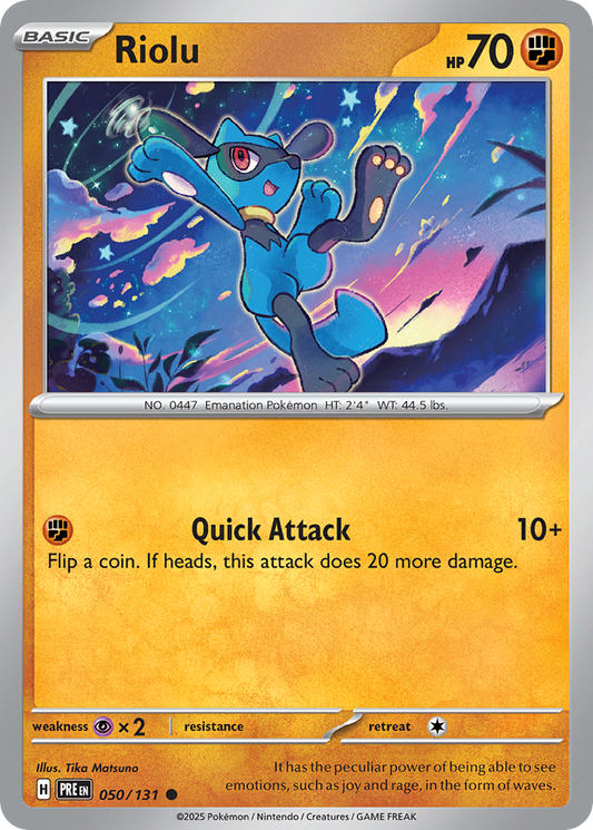 Riolu - Prismatic Evolutions 050/131  (Foil) - Near Mint