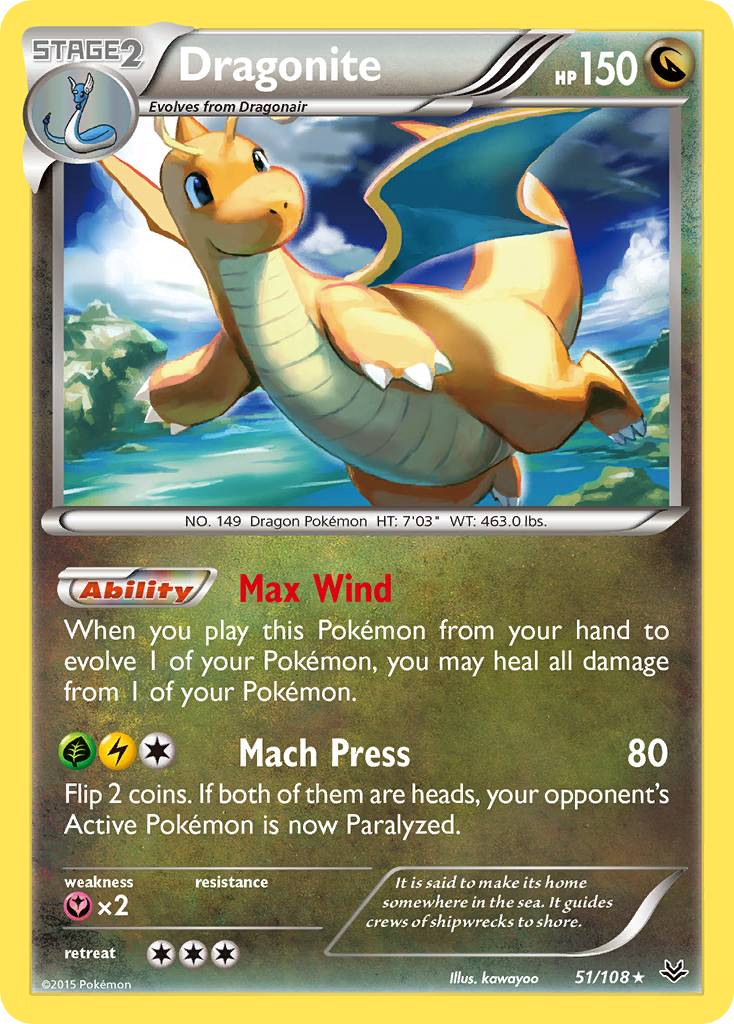 Dragonite (51) - Roaring Skies 51 (Foil) - Damaged