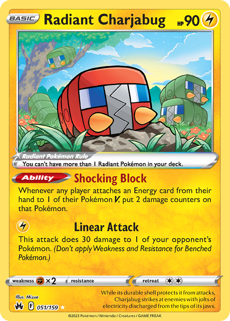 Radiant Charjabug - Crown Zenith 051/159  (Foil) - Near Mint - Ungraded