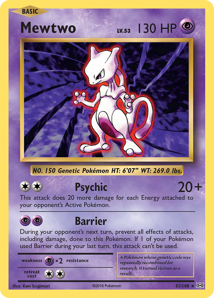 Mewtwo - Evolutions 51/108 (Foil) - Near Mint
