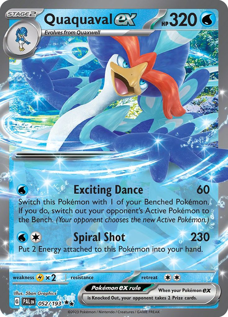 Quaquaval ex - Paldea Evolved 052/193  (Foil) - Near Mint - Ungraded