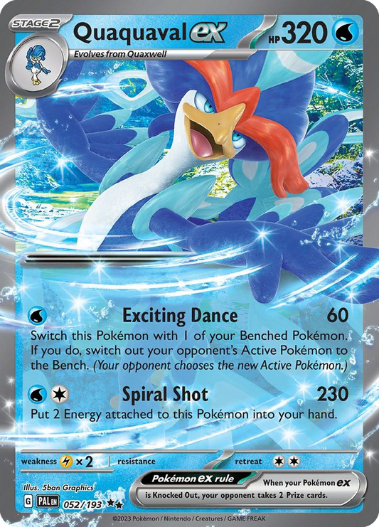 Quaquaval ex - Paldea Evolved 052/193  (Foil) - Near Mint - Ungraded