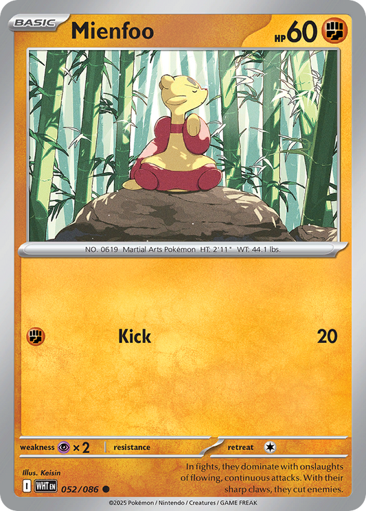 Mienfoo (Poke Ball Pattern) - White Flare 052/086 (Foil) - Near Mint