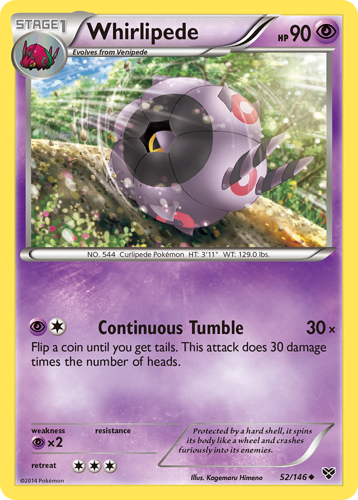 Whirlipede - XY Base Set 52 (Foil) - Near Mint