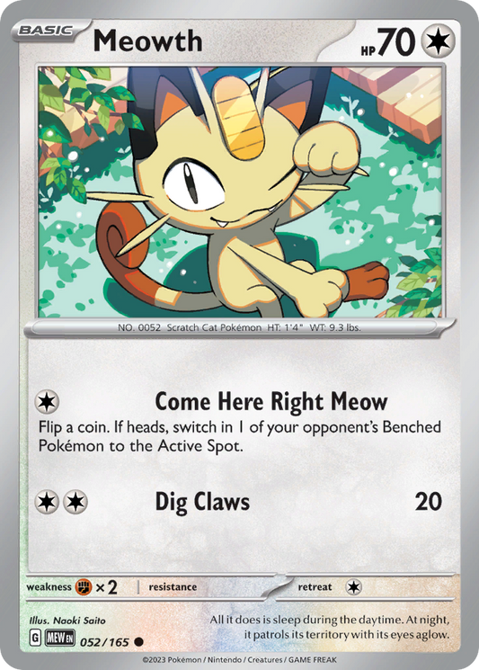 Meowth - SV: 151 052/165 (Foil) - Near Mint