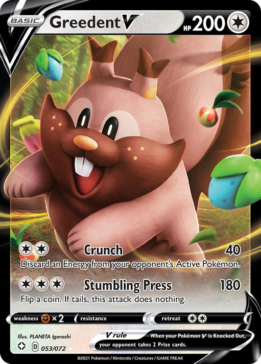 Greedent V - Shining Fates 053/072  (Foil) - Near Mint - Ungraded