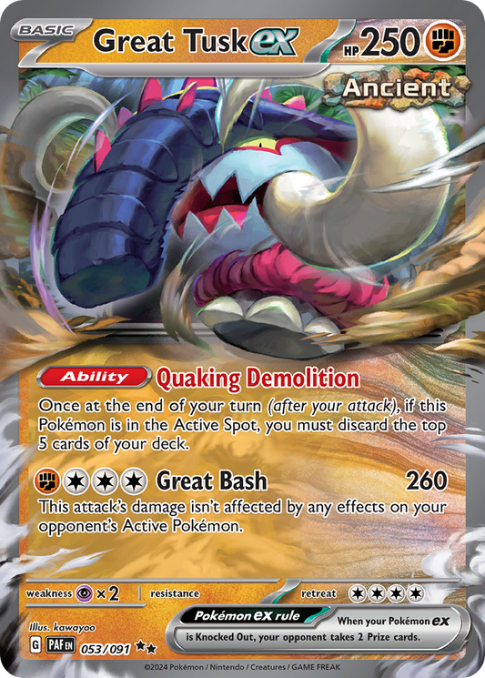 Great Tusk ex - Paldean Fates 053/091 (Foil) - Near Mint