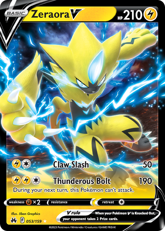 Zeraora V - Crown Zenith 053/159  (Foil) - Near Mint - Ungraded