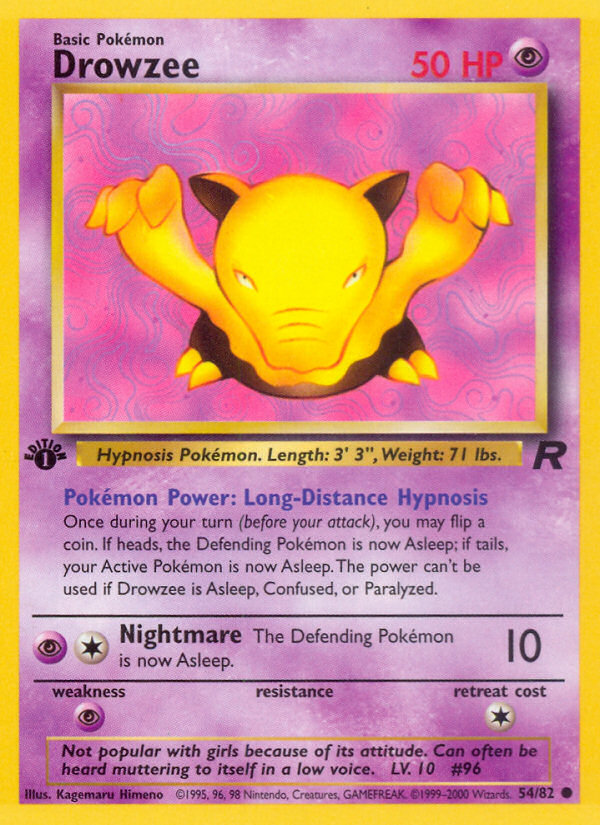 Drowzee - Team Rocket 54 (Unlimited) - Lightly Played