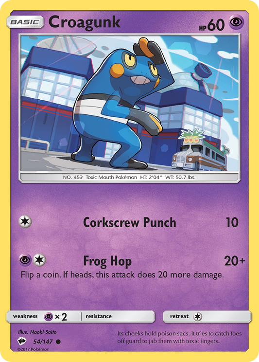 Croagunk - Burning Shadows 54/147 - Near Mint