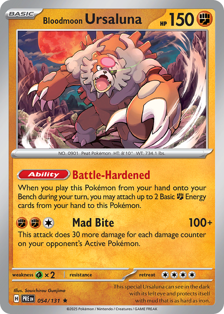 Bloodmoon Ursaluna (Poke Ball Pattern) - Prismatic Evolutions 054/131  (Foil) - Near Mint