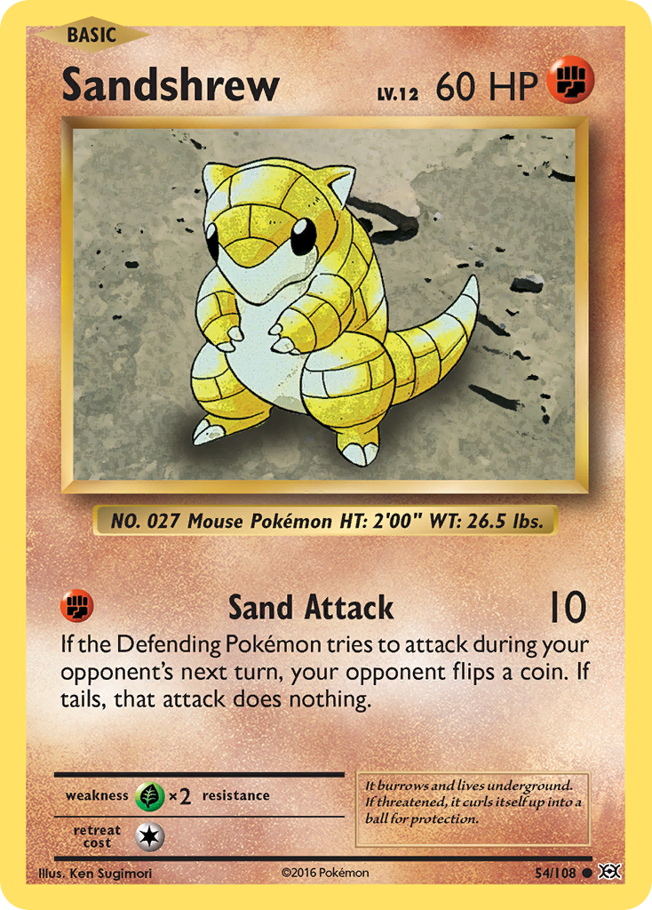 Sandshrew - XY - Evolutions 54/108 - Near Mint