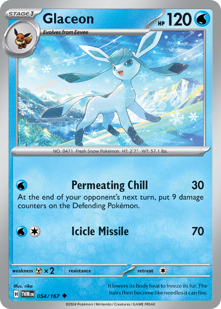 Glaceon - Twilight Masquerade 054/167 - Near Mint