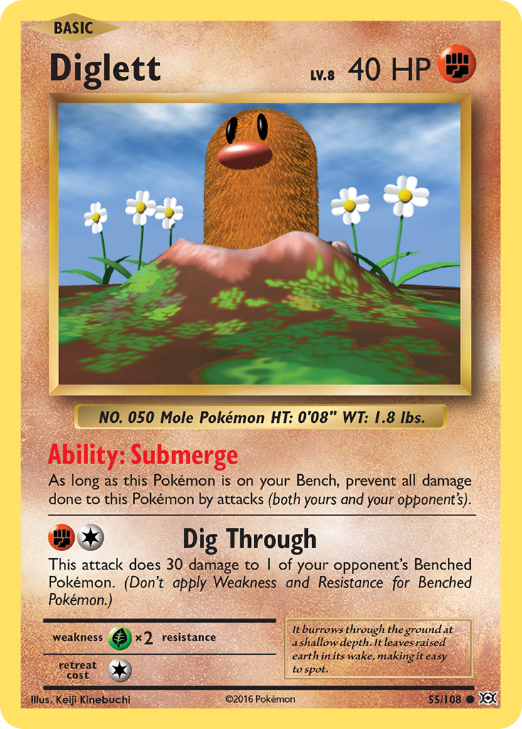 Diglett - Evolutions 55/108 - Near Mint