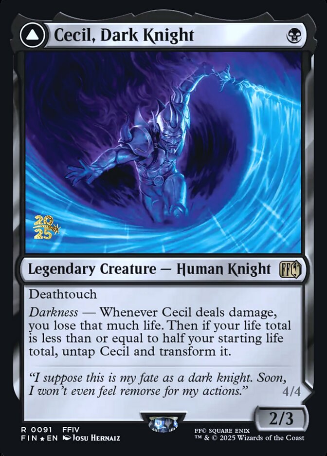 Cecil, Dark Knight // Cecil, Redeemed Paladin - PFIN 91s  (Foil)
