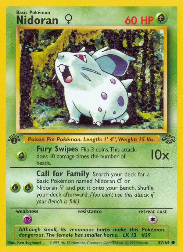 Nidoran F - Jungle 57 - Moderately Played