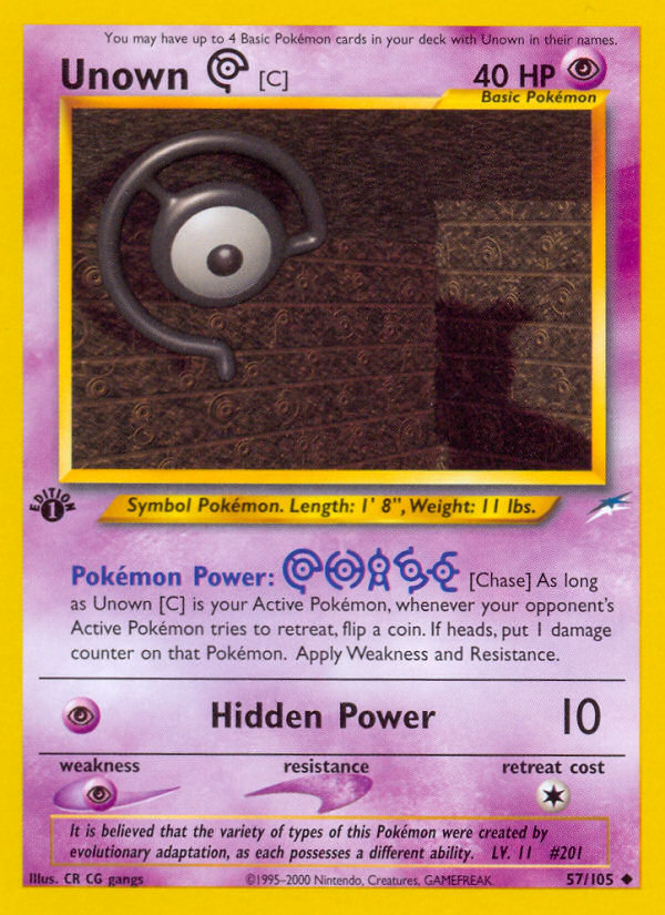 Unown [C] - Neo Destiny 57  - Damaged