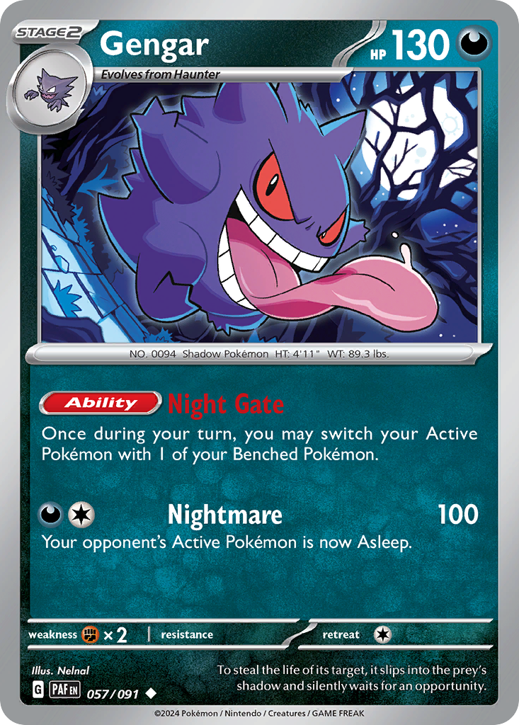 Gengar - Paldean Fates 057/091 (Foil) - Near Mint