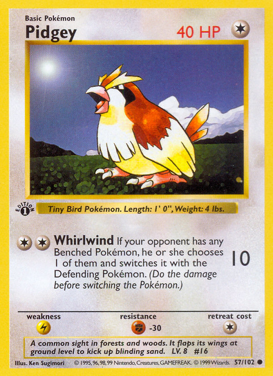 Pidgey - Base Set (Unlimited) 57  - Near Mint