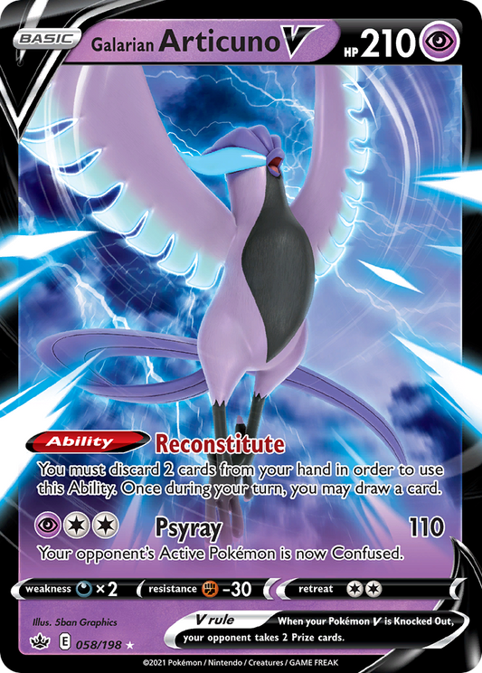 Galarian Articuno V - Chilling Reign 058/198 (Foil) - Lightly Played