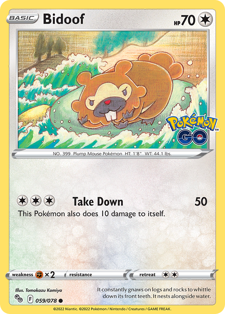 Bidoof - Pokemon Go 059/078 - Near Mint