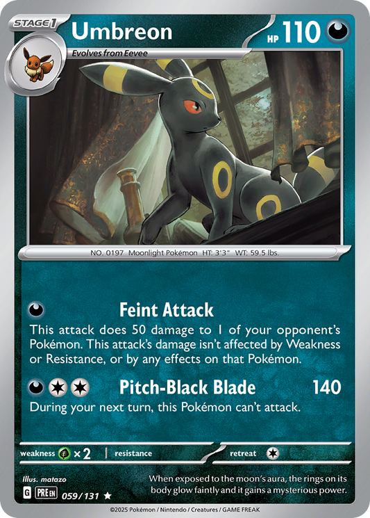 Umbreon (Poke Ball Pattern) - Prismatic Evolutions 059/131  (Foil) - Near Mint - Ungraded