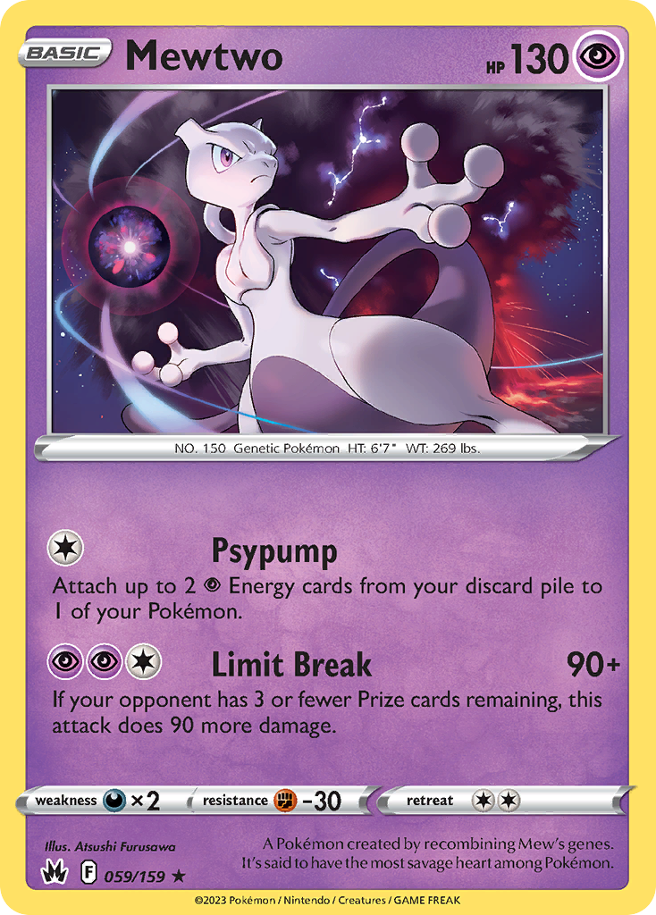 Mewtwo - Crown Zenith 059/159 (Foil) - Near Mint